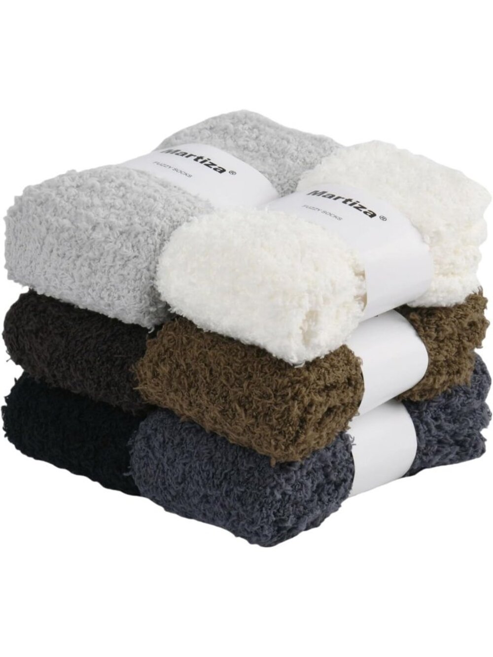 Cozy Plush Fuzzy Socks - 6 Pairs Soft Warm Sleep Slipper Socks for Men & Women